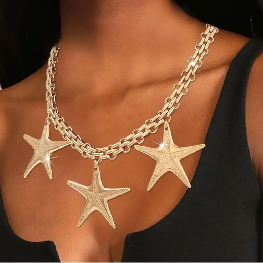 Star Cuban Chain Chunky Necklace